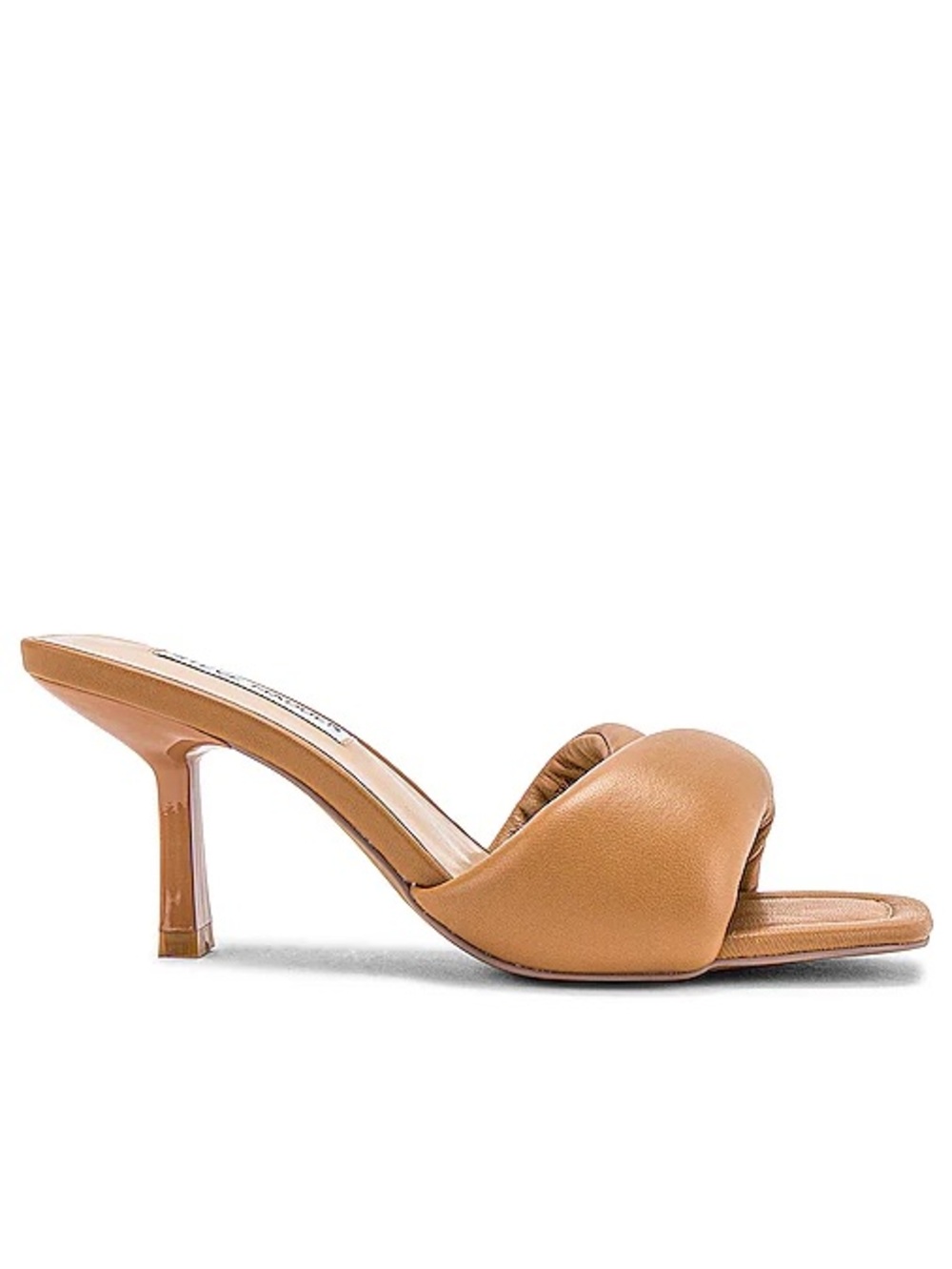 Steve Madden Tan Thai Square-Toe Mule Heels